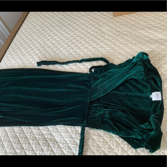Misa Green Velvet Caroline Dress - Picture 2 of 2